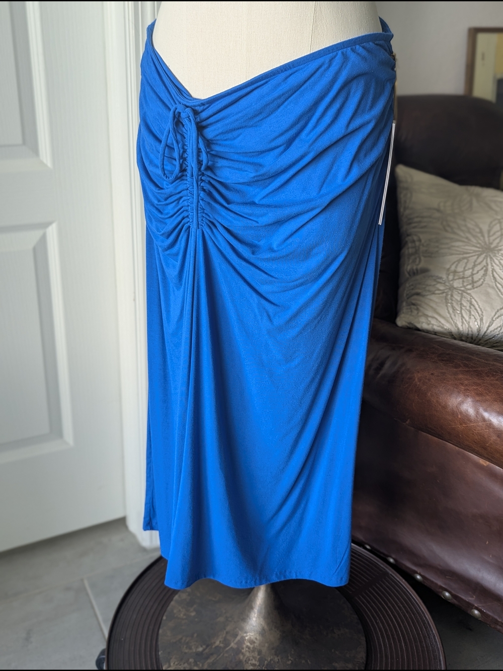 House Of Harlow Blue Ruched Midi Skirt - Women